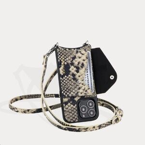 Bandolier Donna Side-Slot Crossbody - Black/Snake/ Beige 14 PRO MAX